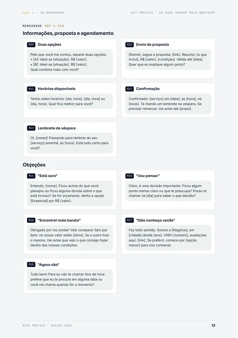 Kit: mensagens prontas