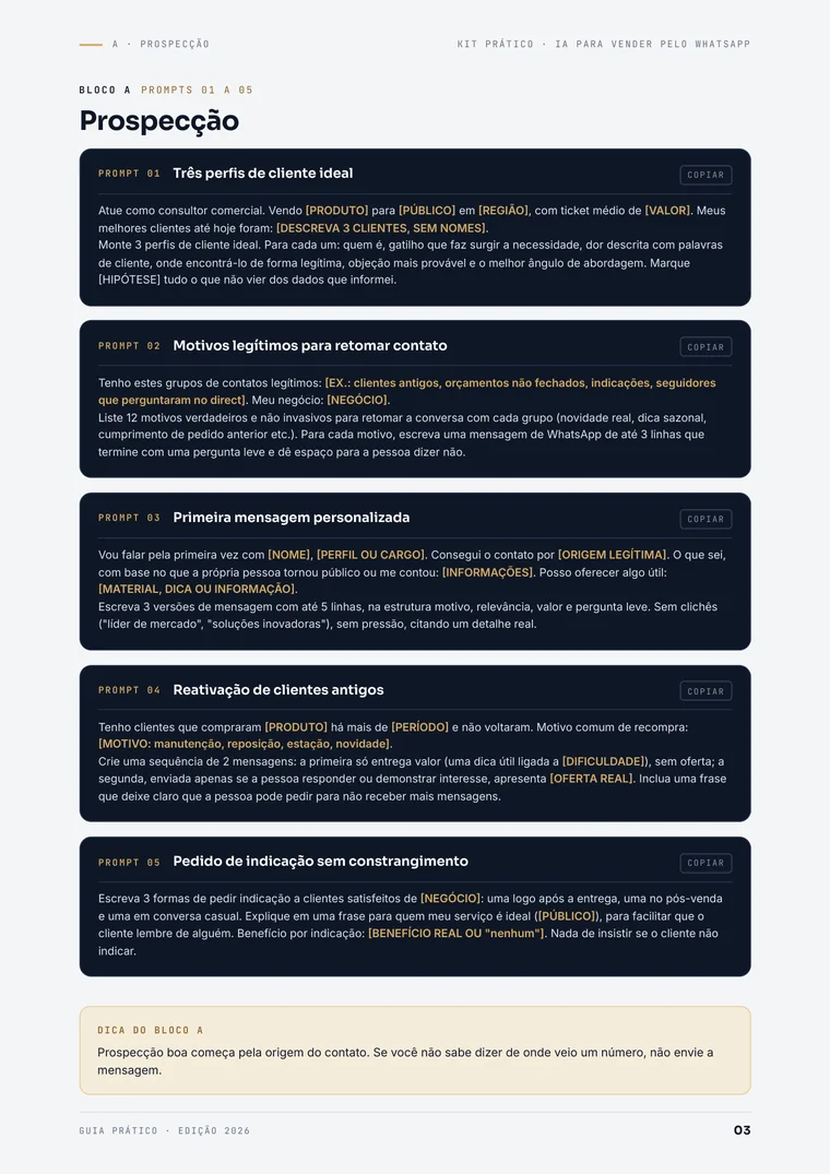 Kit: prompts de prospecção