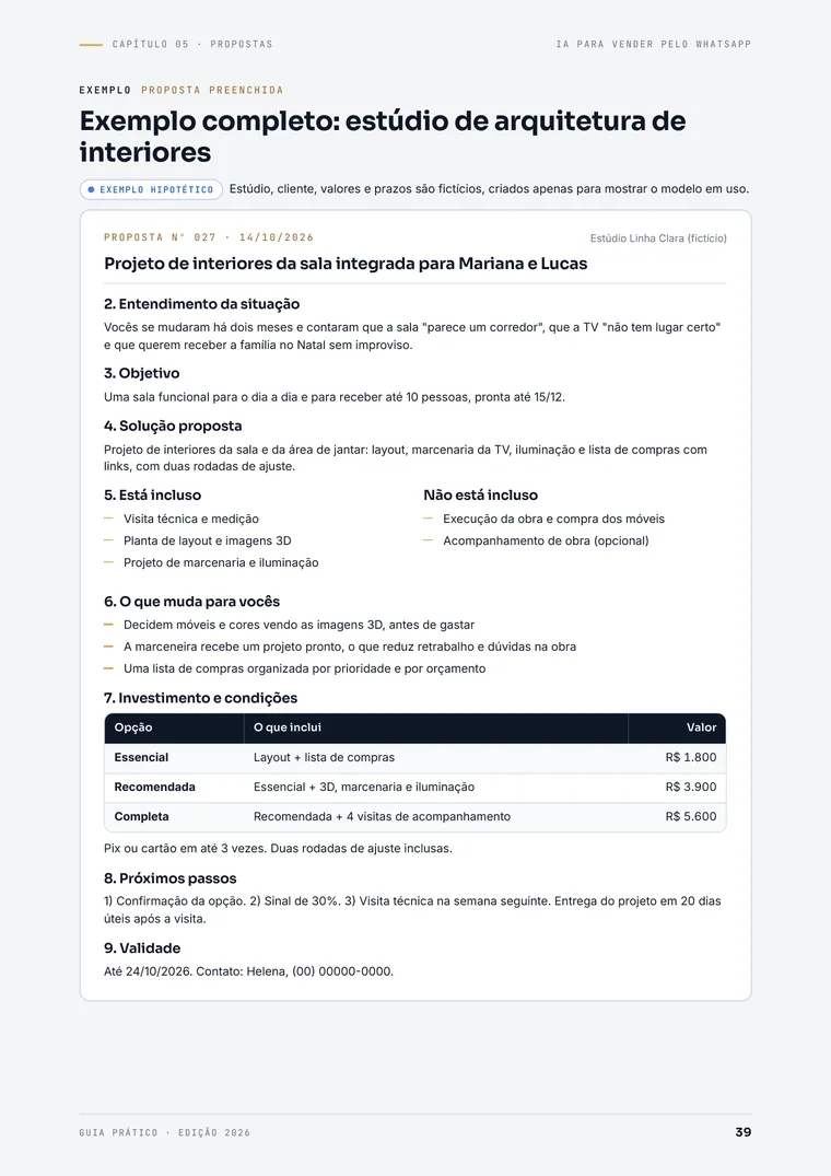 Página do capítulo 5: exemplo de proposta